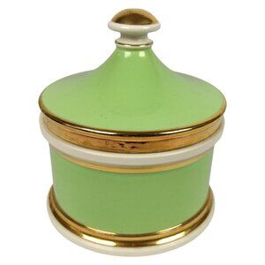 Kirkham Pottery Green Gold Lidded Dish Candy Vintage Circa 1950s England